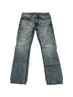 True Religion Men's Section Straight Acid Wash Denim Jeans Size 33